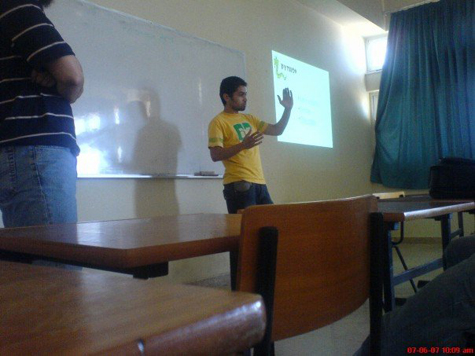HOKSHA during a presentation on Python or perhaps doing 